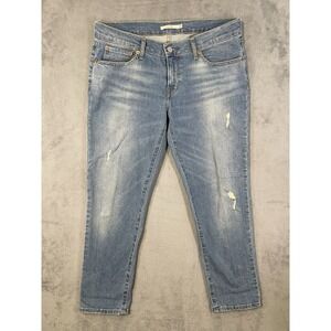 Levis Jeans Womens 28 Blue Denim Boyfriend Mid Rise Light Wash Stretch